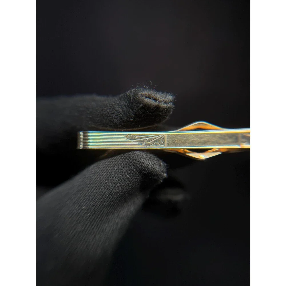 Vintage Anson 1/20 12K Gold Filled Engraved Tie Clip Mid Century